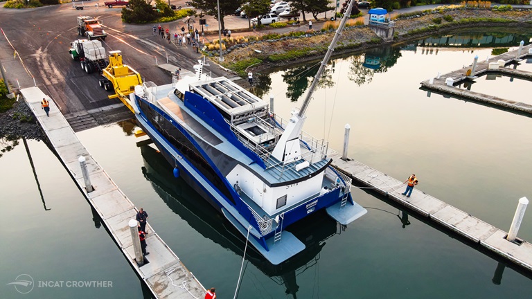 Zero Emission Hydrogen Fuel Cell Ferry Hits The Water Incat Crowther